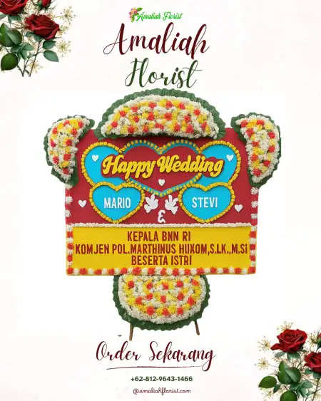 Papan Bunga Pernikahan Air Naningan